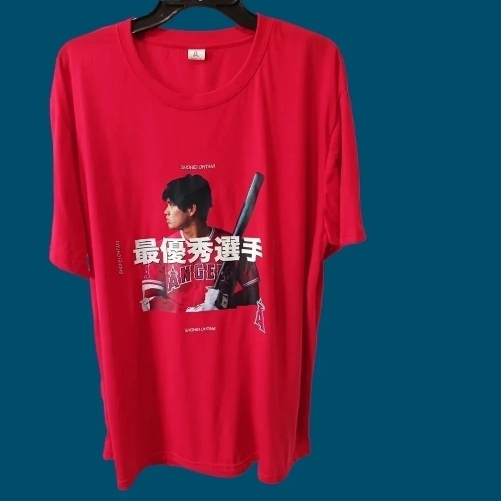 Shohei Ohtani 2021 mlb angels baseball t shirt red color size XLarge